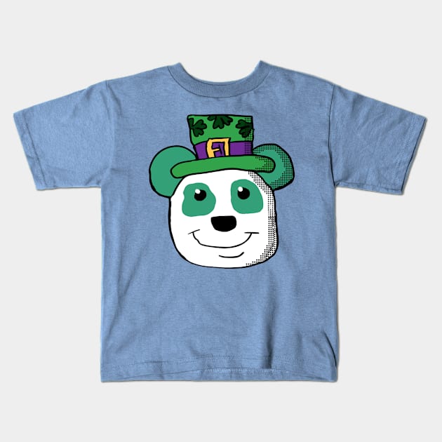 Irish Panda Head Kids T-Shirt by Eric03091978